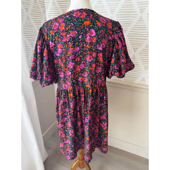 Shop the Mint Women’s XL Be Yourself Black Floral Babydoll Dress - Picture 7 of 10